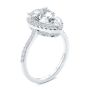 14k White Gold Halo and Filigree Pear Shape Diamond Engagement Ring - Three-Quarter View -  108175 - Thumbnail