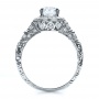  Platinum Platinum Halo Hand Engraved Engagement Ring -vanna K - Front View -  100103 - Thumbnail