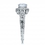  Platinum Platinum Halo Hand Engraved Engagement Ring -vanna K - Side View -  100103 - Thumbnail