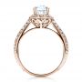18k Rose Gold 18k Rose Gold Halo Hand Engraved Pave Engagement Ring - Vanna K - Front View -  100076 - Thumbnail
