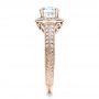 18k Rose Gold 18k Rose Gold Halo Hand Engraved Pave Engagement Ring - Vanna K - Side View -  100076 - Thumbnail