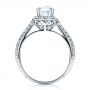 14k White Gold 14k White Gold Halo Hand Engraved Pave Engagement Ring - Vanna K - Front View -  100076 - Thumbnail