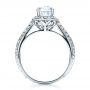 18k White Gold Halo Hand Engraved Pave Engagement Ring - Vanna K - Front View -  100076 - Thumbnail