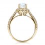 18k Yellow Gold 18k Yellow Gold Halo Hand Engraved Pave Engagement Ring - Vanna K - Front View -  100076 - Thumbnail