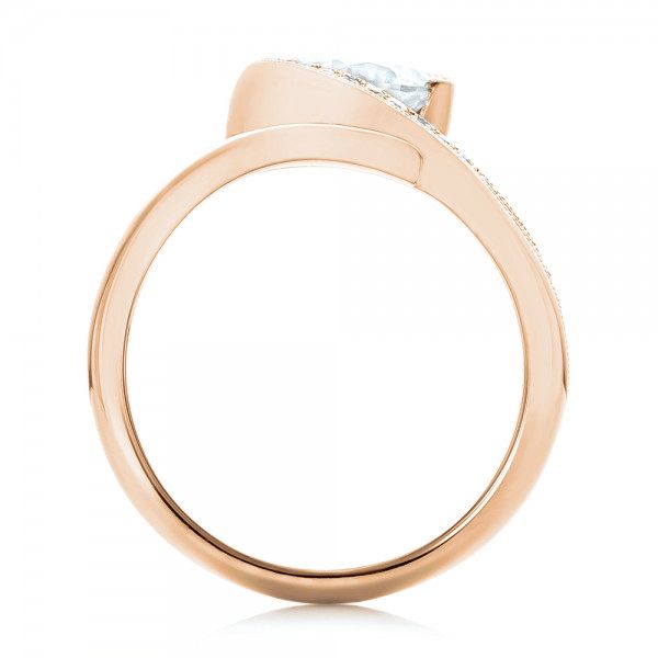 14k Rose Gold 14k Rose Gold Halo Loop Diamond Engagement Ring - Front View - 102789