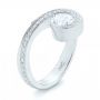 14k White Gold Halo Loop Diamond Engagement Ring - Three-Quarter View -  102789 - Thumbnail