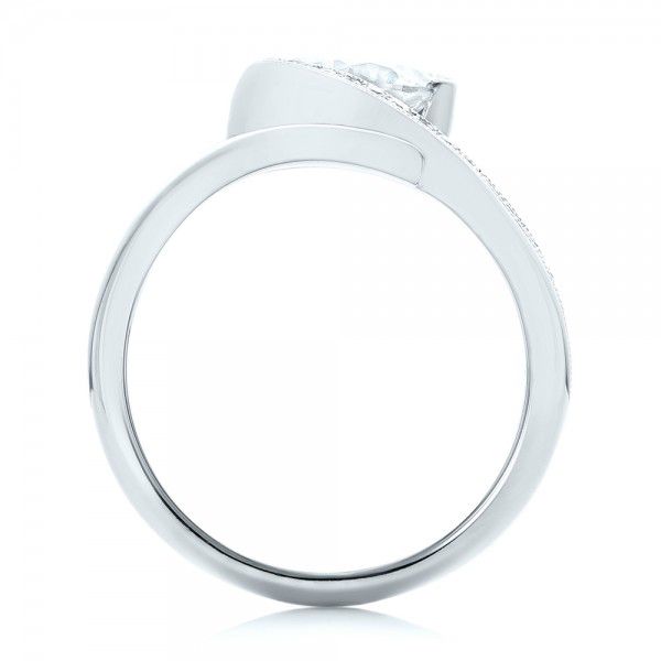 18k White Gold 18k White Gold Halo Loop Diamond Engagement Ring - Front View -  102789