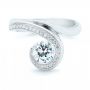 18k White Gold 18k White Gold Halo Loop Diamond Engagement Ring - Top View -  102789 - Thumbnail