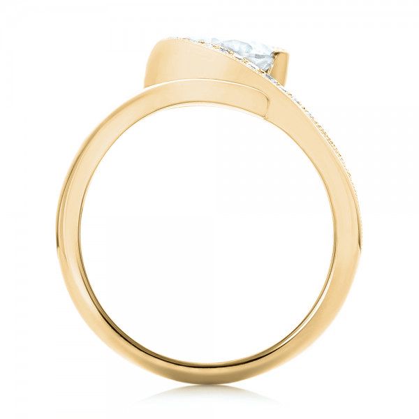 18k Yellow Gold 18k Yellow Gold Halo Loop Diamond Engagement Ring - Front View -  102789
