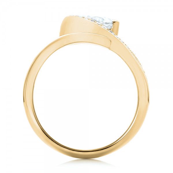 18k Yellow Gold 18k Yellow Gold Halo Loop Diamond Engagement Ring - Front View - 102789