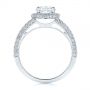 18k White Gold Halo Oval Pave Diamond Engagement Ring - Front View -  105115 - Thumbnail