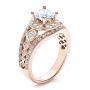 14k Rose Gold 14k Rose Gold Halo Prong Set Engagement Ring - Vanna K - Three-Quarter View -  100065 - Thumbnail