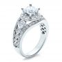  Platinum Platinum Halo Prong Set Engagement Ring - Vanna K - Three-Quarter View -  100065 - Thumbnail