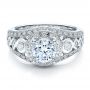 14k White Gold 14k White Gold Halo Prong Set Engagement Ring - Vanna K - Flat View -  100065 - Thumbnail