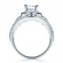 18k White Gold Halo Prong Set Engagement Ring - Vanna K - Front View -  100065 - Thumbnail