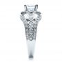 18k White Gold Halo Prong Set Engagement Ring - Vanna K - Side View -  100065 - Thumbnail