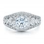 18k White Gold Halo Prong Set Engagement Ring - Vanna K - Top View -  100065 - Thumbnail