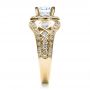 14k Yellow Gold 14k Yellow Gold Halo Prong Set Engagement Ring - Vanna K - Side View -  100065 - Thumbnail