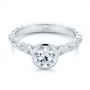 14k White Gold 14k White Gold Hand Engraved Bezel Solitaire Diamond Engagement Ring - Flat View -  105297 - Thumbnail