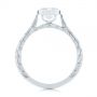 14k White Gold 14k White Gold Hand Engraved Bezel Solitaire Diamond Engagement Ring - Front View -  105297 - Thumbnail