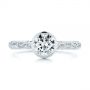  Platinum Platinum Hand Engraved Bezel Solitaire Diamond Engagement Ring - Top View -  105297 - Thumbnail