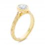 14k Yellow Gold 14k Yellow Gold Hand Engraved Bezel Solitaire Diamond Engagement Ring - Three-Quarter View -  105297 - Thumbnail