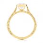 18k Yellow Gold Hand Engraved Bezel Solitaire Diamond Engagement Ring - Front View -  105297 - Thumbnail