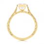 14k Yellow Gold 14k Yellow Gold Hand Engraved Bezel Solitaire Diamond Engagement Ring - Front View -  105297 - Thumbnail