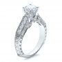  18K Gold Hand Engraved Channel Set Diamond Engagement Ring - Vanna K - Three-Quarter View -  100108 - Thumbnail