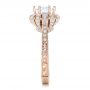 18k Rose Gold 18k Rose Gold Hand Engraved Crown Halo Diamond Engagement Ring - Vanna K - Side View -  100488 - Thumbnail