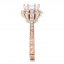 18k Rose Gold 18k Rose Gold Hand Engraved Crown Halo Diamond Engagement Ring - Vanna K - Side View -  100488 - Thumbnail