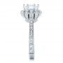 18k White Gold Hand Engraved Crown Halo Diamond Engagement Ring - Vanna K - Side View -  100488 - Thumbnail