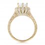 18k Yellow Gold 18k Yellow Gold Hand Engraved Crown Halo Diamond Engagement Ring - Vanna K - Front View -  100488 - Thumbnail