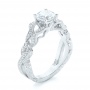  Platinum Platinum Hand Engraved Diamond Engagement Ring - Three-Quarter View -  103603 - Thumbnail