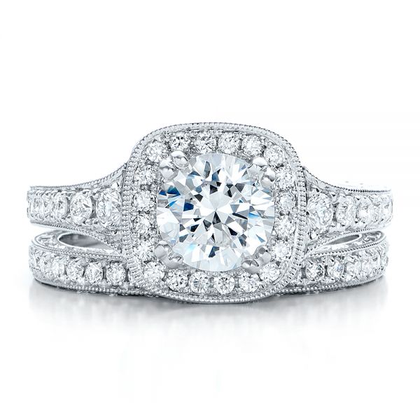 Hand Engraved Diamond Engagement Ring - Kirk Kara - Image
