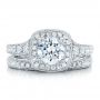 Hand Engraved Diamond Engagement Ring - Kirk Kara - Top View -  100877 - Thumbnail