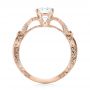 18k Rose Gold 18k Rose Gold Hand Engraved Diamond Engagement Ring - Front View -  103603 - Thumbnail