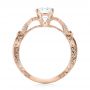 14k Rose Gold 14k Rose Gold Hand Engraved Diamond Engagement Ring - Front View -  103603 - Thumbnail
