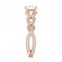 14k Rose Gold 14k Rose Gold Hand Engraved Diamond Engagement Ring - Side View -  103603 - Thumbnail