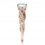 18k Rose Gold 18k Rose Gold Hand Engraved Diamond Engagement Ring - Side View -  1261 - Thumbnail