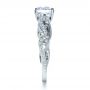  Platinum Platinum Hand Engraved Diamond Engagement Ring - Side View -  1261 - Thumbnail