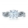  Platinum Platinum Hand Engraved Diamond Engagement Ring - Top View -  1261 - Thumbnail