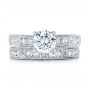 Hand Engraved Diamond Engagment Ring - Kirk Kara - Side View -  1278 - Thumbnail