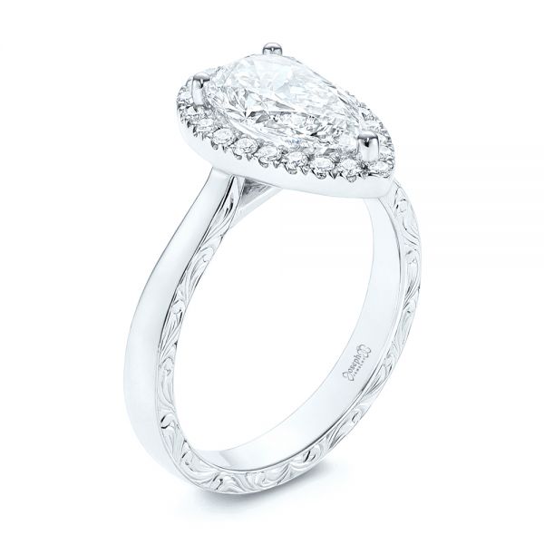 Hand Engraved Diamond Halo Engagement Ring - reference design