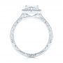 14k White Gold 14k White Gold Hand Engraved Diamond Halo Engagement Ring - Front View -  106650 - Thumbnail