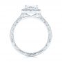 14k White Gold 14k White Gold Hand Engraved Diamond Halo Engagement Ring - Front View -  106650 - Thumbnail