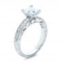 14k White Gold 14k White Gold Hand Engraved Princess Cut Engagement Ring - Kirk Kara - Three-Quarter View -  100474 - Thumbnail