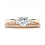 18k Rose Gold 18k Rose Gold Hand Engraved Diamond Engagement Ring - Top View -  101401 - Thumbnail