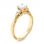 14k Yellow Gold Hand Engraved Diamond Engagement Ring