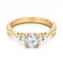 14k Yellow Gold 14k Yellow Gold Hand Engraved Diamond Engagement Ring - Flat View -  101401 - Thumbnail